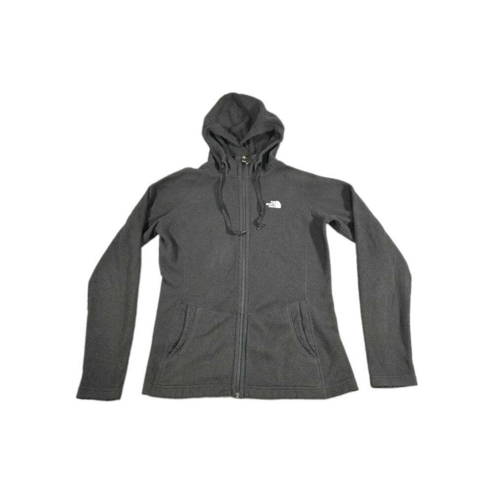 The North Face Women’s Size L Black Full-Zip Fleece Hoodie Pockets Winter C8